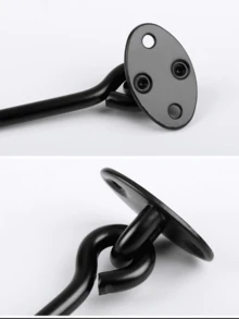 1PC 4-Inch Barn Door Lock Hardware, Slide Lock Eye Hook Latch With Screws, Rust-Resistant Metal Latch For Privacy Hook Locks For Interior Doors, Windows, Wood Fences, Garage Doors - Black - View 8