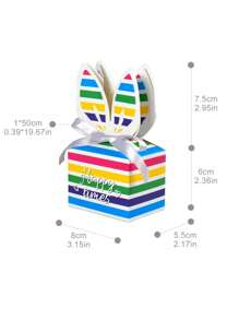 10pcs/5pcs/1pc Large Rainbow Square Cute Rabbit Bow Decorated Thick Paper Gift Boxes, Suitable For Birthday Party, Mother's Day, Summer Wedding, Father's Day, Graduation, Daily & Holiday Party, For Jewelry, Cosmetics, Chocolate, Cookies, Candy, Cards Gift - Rabbit Gift Box - View 8