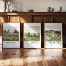 3 bức tranh tường nghệ thuật thiên nhiên phong cách đồng quê Cơ đốc giáo hình ảnh câu Kinh thánh tranh in trên vải canvas hiện đại áp phích trang trí trang trại mộc mạc cho phòng ngủ, phòng khách hoặc phòng làm việc quà tặng trang trí phòng cho cô ấy không có khung - Nhiều màu - Xem 1