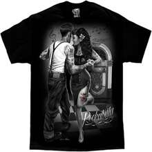 Rockabilly Jukebox Greaser Punk Tattoo David Gonzales DGA Art Men's T Shirt. - màu đen - Xem 1
