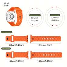 Mecha Style Silicone Watch Band Compatible With Apple Watch 45mm 41mm 46mm 40mm 44mm 49mm 38mm 42mm, Outdoor Rubber Strap Compatible With Apple Watch Series 10 9 8 7 6 5 SE Ultra 2, Waterproof Apple Watch Accessories Gift For Men And Boys