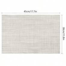 Tischsets 1 Stück/4 Stück/6 Stück Set abwaschbar für Innen/Außen Vinyl Tischsets, rutschfeste und hitzebeständige PVC geflochtene Tischmatten (Beige), rutschfest und fleckresistent, leicht zu reinigen Küchentischmatten