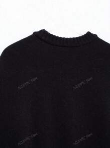 Conception de style cape pour femmes, sensation rétro Top de gamme française, pull tricoté boutonné, cardigan col rond, veste pull