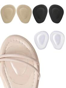 1 Pair Unisex Transparent Silicone Heel & Forefoot Cushion Pad For Comfy & Fashionable Shoe Insert