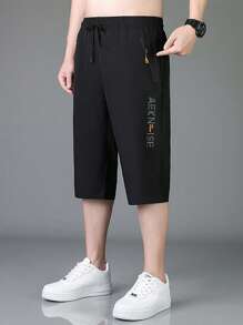 Short de sport 3/4 pour hommes absorbant l'humidité et séchage rapide, pantalon de sport respirant pour la course en plein air, le cyclisme et le port casual