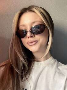 SeeBand Y2K Owalne Modne Okulary Dla Mężczyzn I Kobiet, 90s Retro Bezramkowe Modne Okulary, Bezramkowy Owalny Design, Fajne I Modne