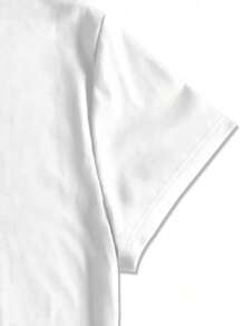 Women's Fashionable Crew Neck Graphic Print Short Sleeve Shorts Set - Round Neck Casual Short Sleeve Shirt Shorts Set With Polyester Fabric - Lightweight & Breathable Vest For All Seasons, 1 Set,290g - 白色 - 查看 4