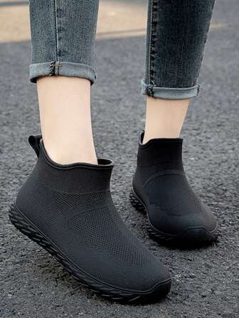 Women's Fashionable Short Waterproof Thick Rain Boots, Versatile For All Seasons, Outdoor Work, Fishing, Plastic, Warm, Non-Slip, Korean Style