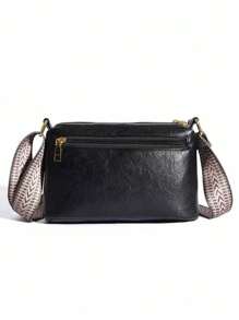 Brand Luxury Women's Crossbody Bag, Soft Leather Handbag, Designer Fashion Women's Shoulder Bag, Crossbody Bag - Black - View 6