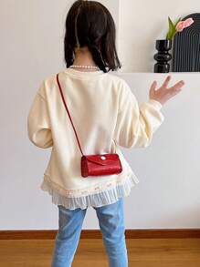 Girls' Solid Stone Pattern Shoulder Bag Crossbody Mini Purse - A - View 5