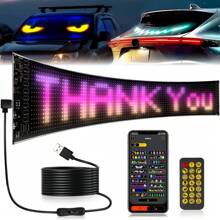 1 st. programmeerbaar LED Devil Eyes-display voor voertuigen, flexibel ultradun matrixscherm, USB-aangedreven, multi-color fantasy-thema, app-gestuurd, geen batterij vereist, geanimeerd auto-oog voor spoken en goblins Halloween-decoratie, kerstaccessoire