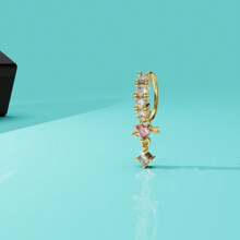 1pc Adjustable Nose Piercing Crstal Cross & Butterfly Nose Ring