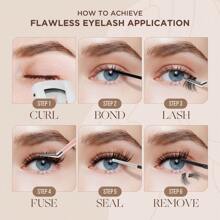 144 piezas Kit de extensión de pestañas LASHVIEW DIY, extensiones de pestañas en racimo de estilo volumen, kit de pestañas individuales, pestañas individuales con pegamento y pinzas (703)