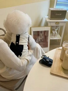 1 件经典黑白宠物连衣裙，轻便夏季连衣裙，适合中小型宠物