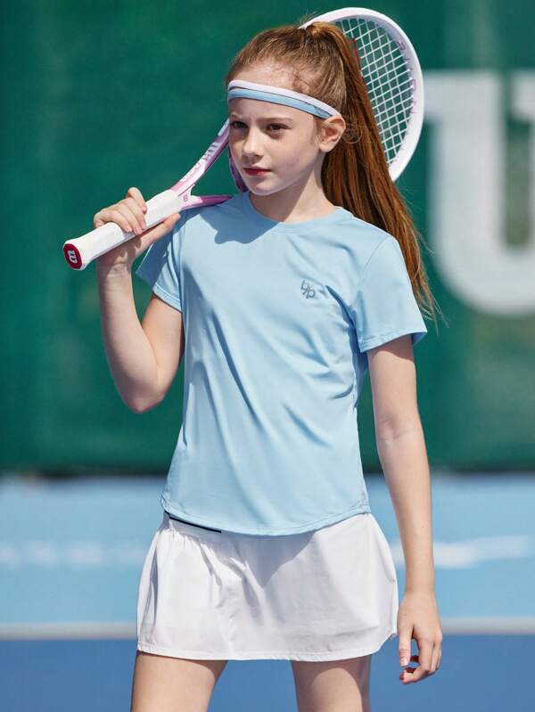 Balabala Girls' Quick-Dry T-Shirt, 2025 Summer Tween Girl Sport Top