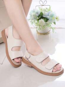 1 Pair Princess Style Kids Sandals, 2025, 2025 New Summer Fashion Girls Open Toe Beach Shoes, Toddler Flat Water Shoes