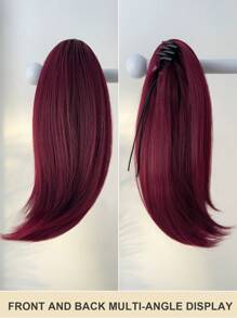 Ponytail Extension 12-14 Inch Short Craw Ponytail Hair Extensions For Women,Extension Synthetic Straight Clip In Ponytail Wig Daily Fluffy Pony Tail For Women(Natural Red Color)
