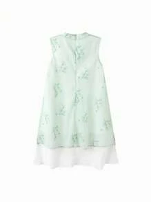 Balabala Girls' Chinese Style Sleeveless Dress, Summer 2025 - Green Tone - View 3