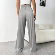Womens Basics Sweatpants Tracksuit Gym Women Clothes Airport Women Outfits With Pockets Joggers Lounge Trousers - Màu Xám nhạt - Xem 5