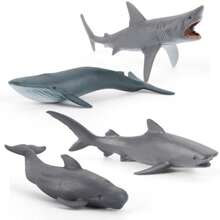Whale Shark Narwhal Orca Sperm Whale Children's Mini Static Simulation Marine Life Whale Model Collection Artwork - Multicolor - View 2