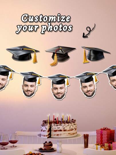 1 Stück personalisiertes Gesichts-Banner - personalisierte Foto-Party-Dekoration, Abschlussfeier Gesichts-Banner, lustige Dekorations-Fahnenkette, personalisierte Foto-Hängefahne, DIY Geburtstagsfeierdekoration, lustige personalisierte Party-Accessoires, geeignet für Abschlussfeiern, Geburtstage, Hochzeiten, Jahrestage, Feiertagsfeiern, einzigartige personalisierte Party-Banner, kreative personalisierte Geschenke, multifunktional, langanhaltend, dekorativ, wiederverwendbar, exquisit, stilvolle, hochwertige, farbenfrohe, moderne, individuelle, personalisierte, einzigartige, ideale Geschenke für ihn, ideale Geschenke für sie, Freund, Vater, Freundin, Mutter, Familie, Freunde, Teestube, Zuhause, Garten, Büro, für Jahrestage, für Valentinstag, für Muttertag, für Geburtstage, für Vatertag, für Abschluss, für Hochzeiten, für Einweihung, personalisierte Banner & Wimpel