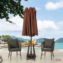 9 X 15 Ft. Steel Market Patio Umbrella - 棕色 - 查看 4