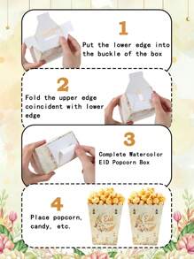 10 قطع صناديق فشار لعيد مبارك، أكياس تغليف هدايا رمضان كريم، بنمط فوانيس نجوم وهلال مائي، حاويات طعام يمكن التخلص منها، صناديق هدايا حفلات رمضان، ديكور رمضان، ديكور المنزل، أكواب فشار ليلة السينما العائلية، تذكارات الحفلات، هدايا عيد الأضحى - ألوان مائية - مشاهدة 4