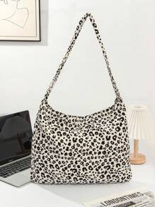 1 Pieza Bolso de mano con capacidad grande, de tela acolchada con estampado floral, bolso de hombro de moda para mujer, bolso para ir al trabajo, viaje, universidad, con amigos