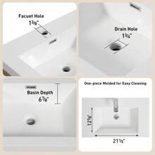 30" Wall-Mounted Bathroom Vanity With Sink, Floating Bathroom Storage Cabinet With Stone Resin Countertop And Soft Close Drawers, Ash Grey 24V15-30AG, Sachper-70 Home Bathroom Decor Summer Makeup Organizer Back To School