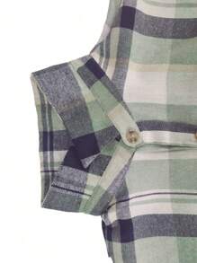 Plus 女士格子纽扣长袖衬衫