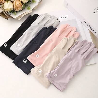 Găng tay chống nắng tia cực tím dành cho nữ, làm từ chất liệu lụa băng - Mát lạnh, siêu mỏng, nhẹ và thoáng khí, lý tưởng cho hoạt động đạp xe ngoài trời mùa hè, giá cả phải chăng và là một lựa chọn quà tặng tuyệt vời.