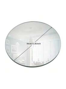 1pc 30cm/25cm/20cm Silver Acrylic Round Mirror Tray, Wedding Candle Holder Decoration, Home Table Decoration, Suitable For Wedding Center Table Decoration, Wedding Table Candles, Baby Baptism Mirror Decoration Tray, Birthday Party Decoration, Jewelry Store Tray, Spring Decoration, Make Your Home New - Multicolor - View 13