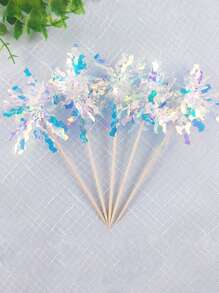 25pcs Colorful Cake Decorations, Glitter Rain Cake Toppers, Birthday Baking Insert Cards, Party Supplies, Birthday, Holiday