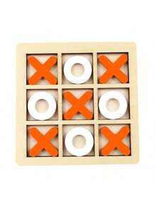 Juego de Tres en Raya de X y O de madera, juego de estrategia de tablero de mesa de 3 en raya