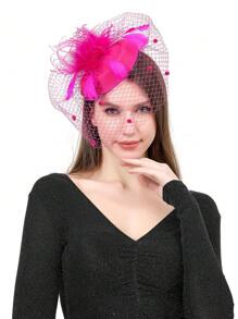 YBYR Fascinators Hats 20s 50s Hat Pillbox Hat The Jockey Club Tea Party Headwear With Veil For Girls And Women Halloween