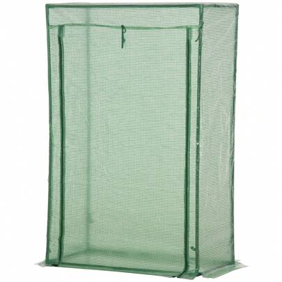 Outsunny Gewächshaus Treibhaus Tomatenhaus Frühbeet mit Tür zum Aufrollen Stahl Kunststoff  100x50x150cm