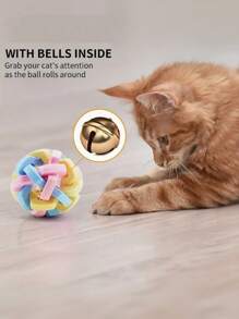 Three-Color Pet Interactive Chew Toy Pet Bell Ball - Interactive Chew Toy For Puppies And Cats - Multicolor - View 7