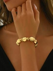 1pc Fashionable Elegant High-End Luxurious Golden Beaded Women's Bracelet - Suitable For Festivals, Banquets, Parties, Dates, Daily Wear - Gift For Friends