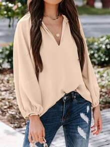 Women's V-Neck Fashionable Slim Fit Design Commuter Elegant Blouse