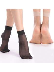 10/20 Pairs Ankle Sheer Socks For Women 20 Denier Nylon Socks Ladies Black Nude One Size - Multicolor - View 3