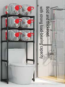 1pc Multi-Tier Floor Standing Storage Rack, Kitchen Cookware Holder, Household Shelf For Microwave Oven, Washing Machine, Bathroom Toilet, Balcony
