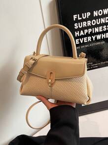 Nuevo bolso cuadrado pequeño de moda para mujer, bolso de mano casual de unicolor, bolso bandolera versátil con decoración de metal de PU, adecuado para atuendos de Año Nuevo, regalos, fiestas, festivales de música, apropiado para adolescentes, estudiantes universitarias, trabajadores de oficina, perfecto para universidad, trabajo, negocios, commuting, al aire libre, viajes, picnics, oficina, ideal para trabajo, compras