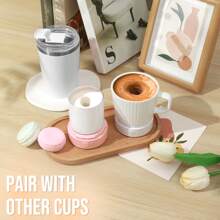 1pc Automatic Stirring Cup - USB Rechargeable Self-Stirring Coffee Mug - Rotating Home Office Travel Mixing Cup, For Stirring Coffee, Chocolate, Milk, Protein Powder, Cocoa, Etc., Perfect For Office, School, Gym, Kitchen - 白色 - 查看 2