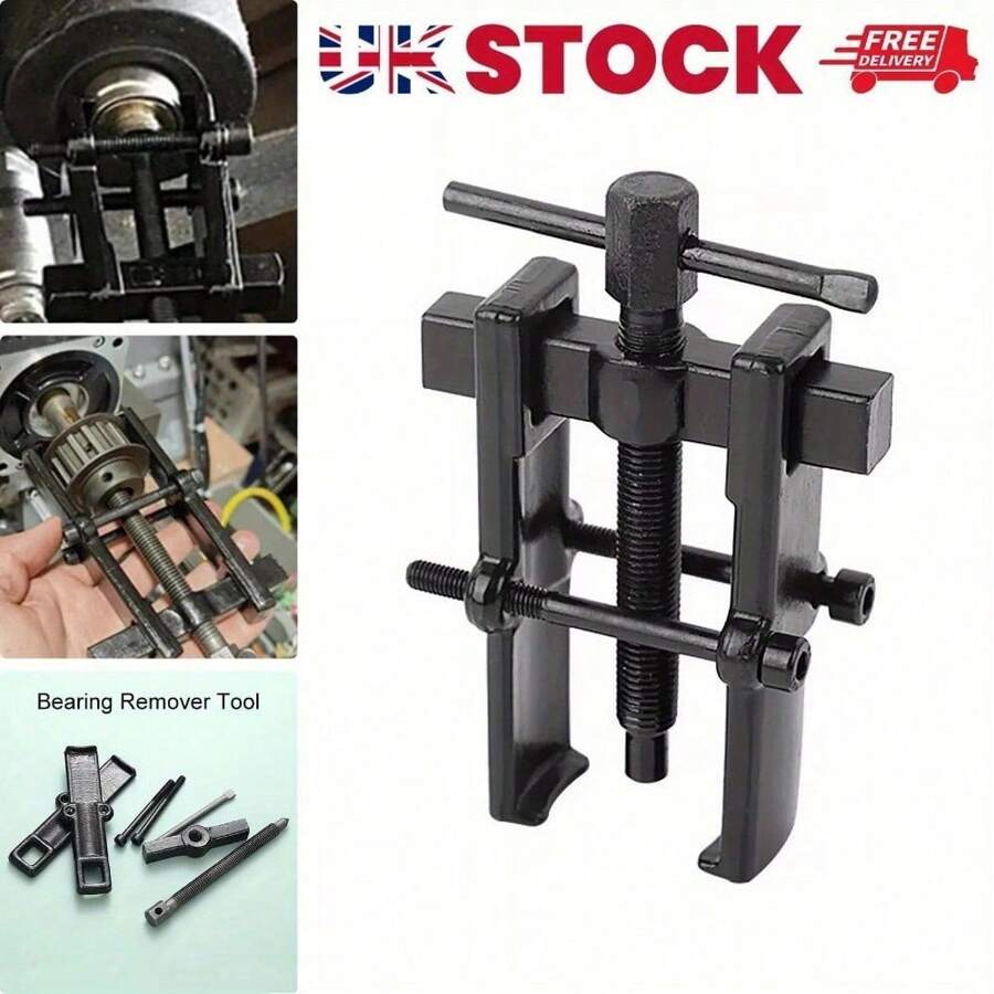 2.5" Adjustable Clamping Depth 2 Leg Gear Puller Hub Bearing Removal Pulley Tool - Black - View 1
