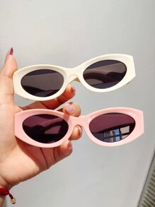 2 Pieces Set - Vintage Children Cat Eye Frames Stylish Glasses, Simple & Design, Multicolored Options Suitable For Boys, Girls, Parties, Holidays, Travel, Everyday Accessory, Photography Prop - Multicolor - View 5