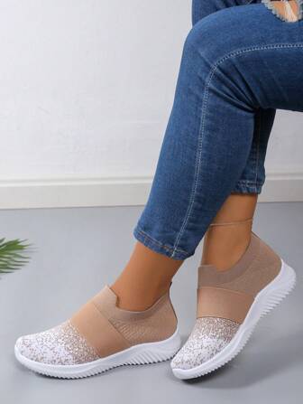 Women's Casual Sneakers, Spring/Autumn New Non-Slip Soft Sole Comfortable Slip-On Versatile Lady Shoes
