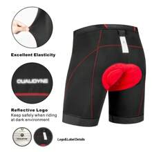 Men's Cycling Bike Shorts 3D Padded Bicycle Riding Bike Biking Pants Cycle Shorts - 黑+紅 - 查看 4