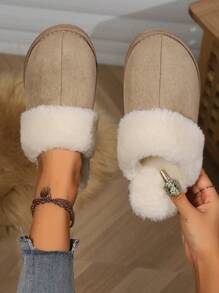 Women's Plush Lined Classic Slippers, Dual-Layer Memory Foam Midsole, Non-Slip EVA Outsole