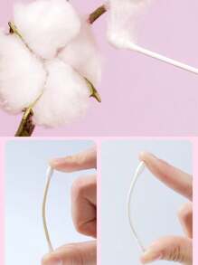 每袋50支/100支/500支,独立包装,旅行便携,单头棉签,双头棉签(尖头和圆头),清洁卸妆棉签,男女通用纸棒 - 彩色 - 查看 6