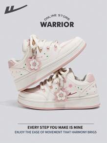 Warrior Spring And SummerLightweightComfortableBreathableModest Style Casual Yet SleeksneakersApplicable Throughout The Yearwear-ResistingAll-Day WearTraining SneakersRunning ShoesWomen's Skateboarding Shoes - Beige/Pink - View 3